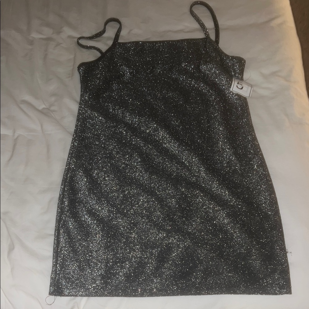 Sparkling Silver Mini Dress Size Large 8/10